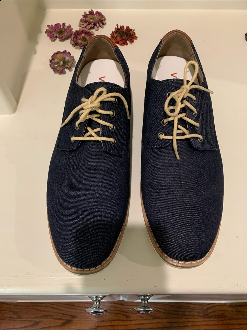 Vilocy Men's Navy Denim Canvas Lace-Up Casual Shoes 10W
